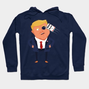 Cell phone thrown on trump Hoodie